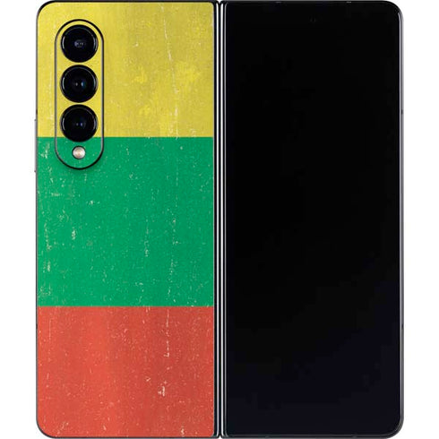 Lithuania Flag Distressed Galaxy Z Fold4 5G Skin